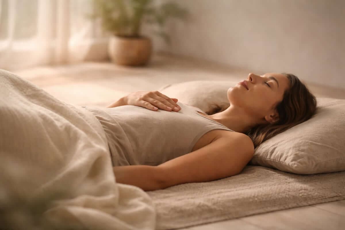 Geführte Breathwork-Session – ruhiger Praxisraum mit weichem Licht